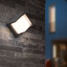Lampă exterior neagră din plastic, Riekje, 8W, LED 3000K, IP54