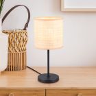 Lampă de masă rustică crem, Peder, con întrerupător