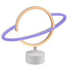 Lampă de masă copii albă din plastic, Planet, 2W, LED 3000K, con întrerupător
