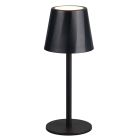 Lampă de masă reîncărcabilă neagră din metal, Priya, 1,6W, LED reglabil de la alb cald la alb rece, dimmabil în 3 trepte
