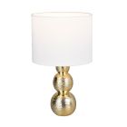 Lampă de masă din ceramică aurie, Leonhard, con întrerupător