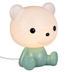 Lampă de masă copii verde din plastic, Lumibear, 0,3W, LED RGB, con întrerupător