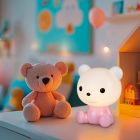 Lampă de masă copii roz din plastic, Lumibear, 0,3W, LED RGB, con întrerupător