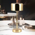Lampă de masă reîncărcabilă modernă alamă, Dustin, 1W, LED 3000K, cu întrerupător tactil