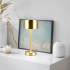 Lampă de masă reîncărcabilă modernă alamă, Dustin, 1W, LED 3000K, cu întrerupător tactil