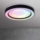 Lampă de tavan modernă neagră, Navin, 22W, LED RGBW, con telecomando