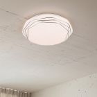 Lampă de tavan modernă albă, Ouafa, 22W, LED reglabil de la alb cald la alb rece, con telecomando