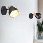 Spot de perete modern negru, Riette, con întrerupător