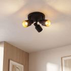 Spot LED de tavan negru din aluminiu, Eleno