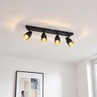 Spot LED de tavan negru din aluminiu, Eleno