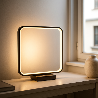 Lampă de masă neagră modernă, Diogo, 8W, LED 3000K, cu întrerupător tactil