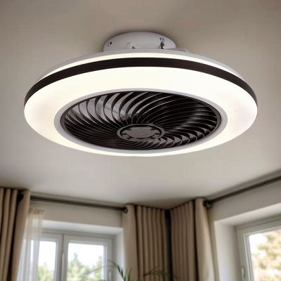 Ventilator de tavan modern, negru, Gonda, 40W, LED 3000K, cu telecomandă