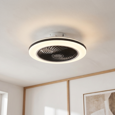 Ventilator de tavan modern, negru, Hale, 40W, LED 3000K, cu telecomandă