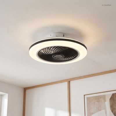 Ventilator de tavan modern, negru, Hale, 40W, LED 3000K, cu telecomandă