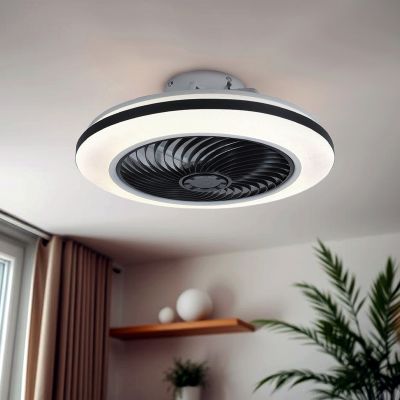 Ventilator de tavan modern, negru, Hale, 40W, LED 3000K, cu telecomandă