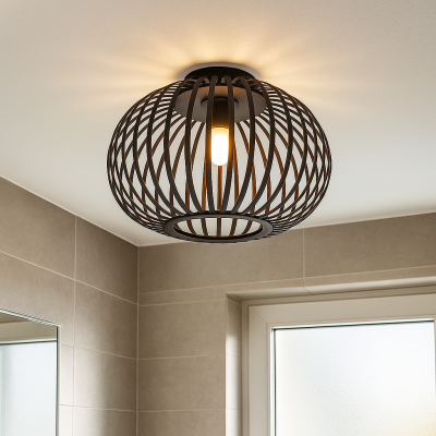 Plafonieră baie neagră industrială, Lieve, IP44