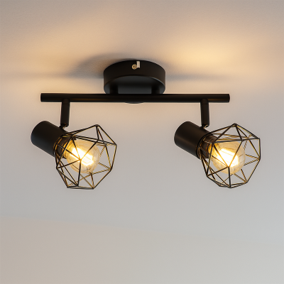 Spot LED de tavan negru industrial, Jaylano