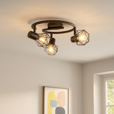 Spot LED de tavan din metal negru, Jaylano