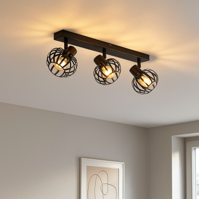 Spot LED de tavan negru industrial, Lieve