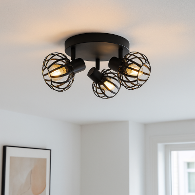 Spot LED de tavan negru industrial, Lieve