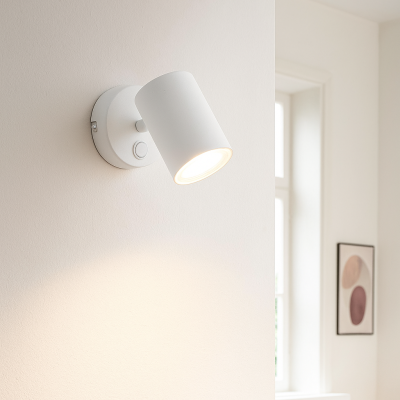 Spot de perete alb modern, Elena, con întrerupător