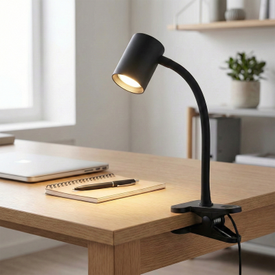 Spot cu clemă negru modern, Elena, con întrerupător