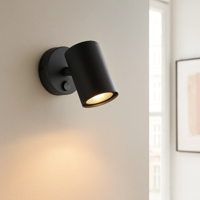 Spot de perete negru modern, Elena, con întrerupător