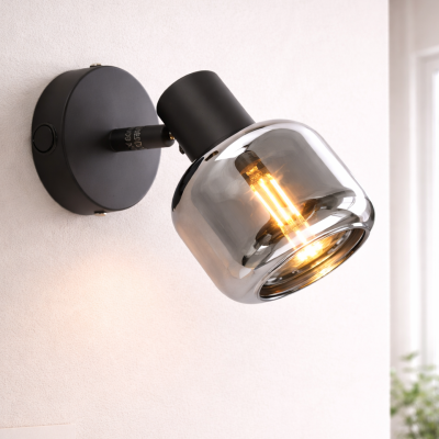 Spot de perete negru modern, Craig, con întrerupător