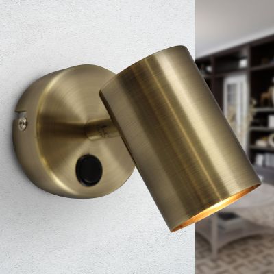 Aplică de perete bronz modernă, Elena, con întrerupător