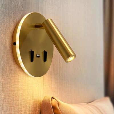 Aplică de perete aurie modernă, Alec, 9W, LED 3000K, con întrerupător