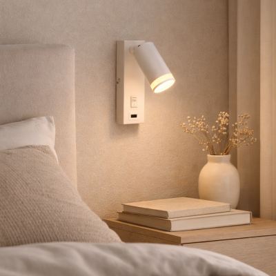 Spot de perete alb modern, Tara, con întrerupător