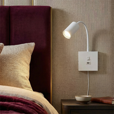 Spot de perete alb modern, Tibor, con întrerupător