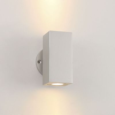 Aplică de perete up down argintie din aluminiu, Rudy, 6W, LED 2700K, IP44
