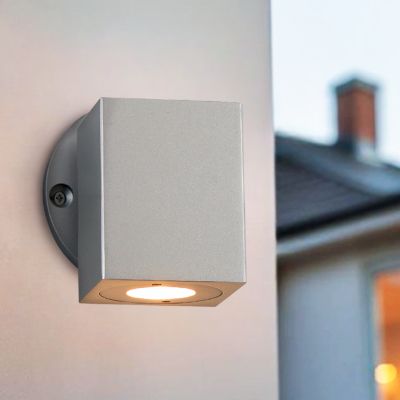 Lampă exterior argintie din aluminiu, Rudy, 3W, LED 2700K, IP44