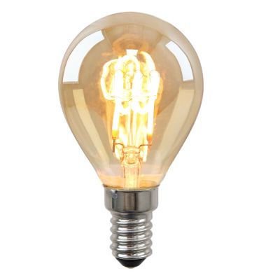 Lampă cu filament LED E14 Olucia, reglabilă, Tuelo, chihlimbar, 4W, 2200K