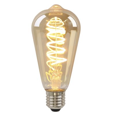 Lampă LED Edison E27 Olucia cu intensitate reglabilă, Tuelo, chihlimbar, 4W, 2200K