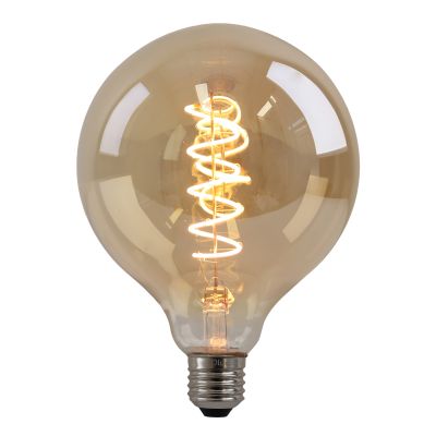 Bec cu filament LED Olucia E27, reglabil, Tuelo, chihlimbar, G125, 4W, 2200K
