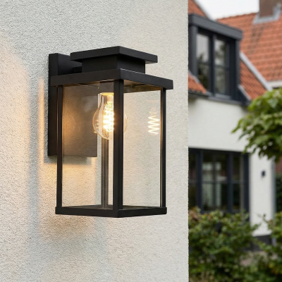 Lampă exterior neagră modernă, Tiamo, IP44