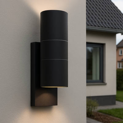 Aplică exterior cu senzor crepuscular neagră modernă, Pedro, IP44