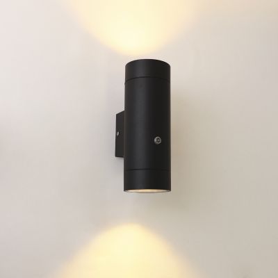 Aplică exterior cu senzor crepuscular neagră modernă, Marcos, IP44