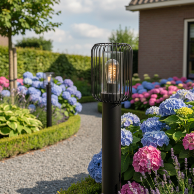 Lampă exterior neagră modernă, Enya, IP44