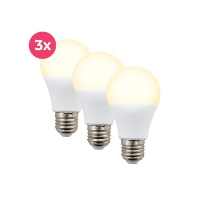 Bec LED E27, pachet de 3, A60, 4.9W, 2700K