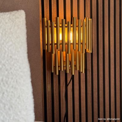Aplică de perete alamă modernă, Joelle, con întrerupător