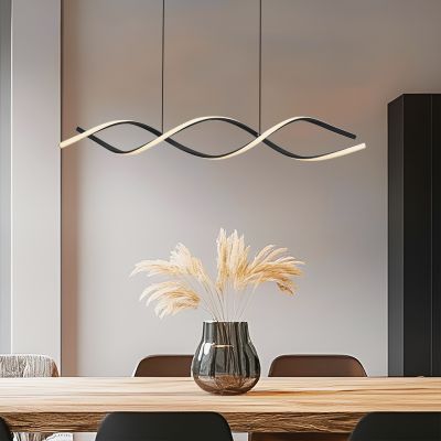 Lustră neagră design, Kuno, 45W, LED 3000K, dimmabil în 3 trepte