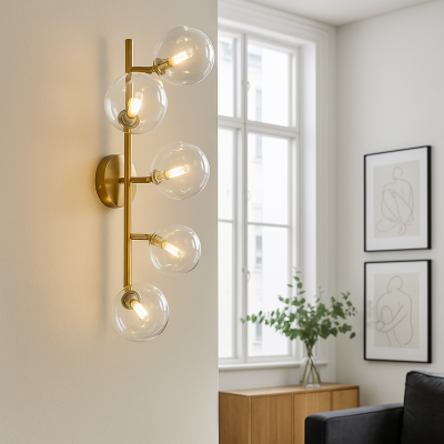 Aplică de perete alamă design, Remo
