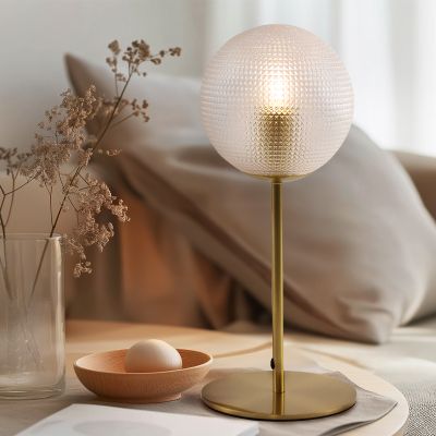 Lampă de masă transparentă retro, Johnson, con întrerupător