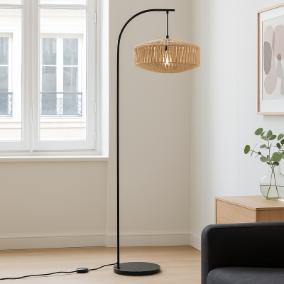 Lampadar maro rustic, Selena, con întrerupător