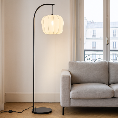 Lampadar crem modern, Deborah, con întrerupător