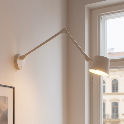 Aplică de perete albă modernă, Rinke, con întrerupător