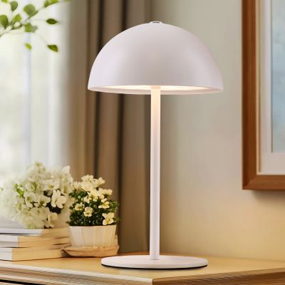 Lampă de masă albă retro, Douwe, 4W, LED dim to warm, cu întrerupător tactil